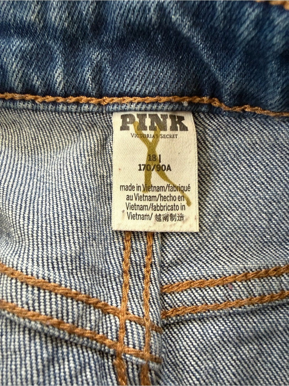 Victoria’s Secret Pink Wide Leg Jeans Women’s Size 18 High Rise Blue Denim - Picture 7 of 11